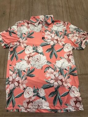 Bad Birdie Men’s Golf Floral Polo | Size Large